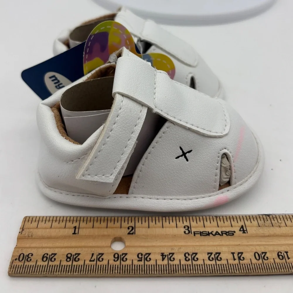 NEW White Baby Fisherman Sandal Shoe Hook Loop Strap Infant Size 1 0-6 Months‎